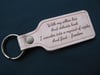 Leather Keyring - 'With my silken line'
