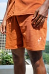 Burnt Orange Terrycloth Shorts