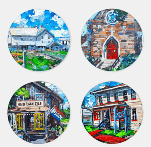Image of Little Town Of Saxonburg Acrylic Coaster Set Series 3