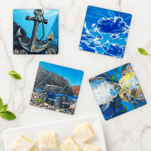 Image of Feeling Blue Acrylic Coaster Set