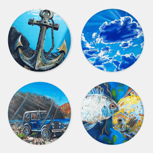 Image of Feeling Blue Acrylic Coaster Set