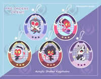 Image 5 of PREORDERS Helluva Boss Tamagotchis Acrylic Shaker Keychains