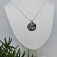 Image 2 of RHEA- Sterling Silver Hand Stamped HEARTS Pendant and Chain - (SJ015)
