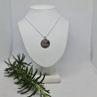 Image 3 of RHEA- Sterling Silver Hand Stamped HEARTS Pendant and Chain - (SJ015)