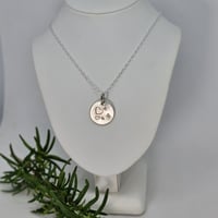 Image 1 of RHEA- Sterling Silver Hand Stamped HEARTS Pendant and Chain - (SJ015)