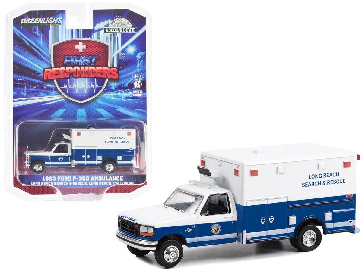 2023 GREENLIGHT HOBBY EXCLUSIVE 1993 FORD F-350 AMBULANCE LONG BEACH ...