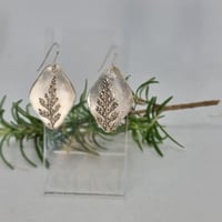 Image 2 of Fine Silver Fern Earrings - (SJ017)