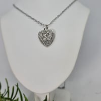 Image 2 of Fine Silver Heart Pendant and Sterling Silver Chain - (SJ018)