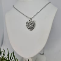 Image 3 of Fine Silver Heart Pendant and Sterling Silver Chain - (SJ018)