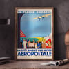 Aeropostale - La Côte Basque par Avion | La Fleche d'Argent |Vintage Travel Poster