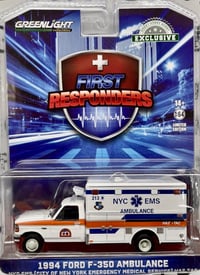 GREENLIGHT 1994 Ford F-350 Ambulance NYC EMS Medical HAZ TAC 1:64