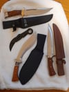 SET  4 knives - Kukri Machete Knife  2 Bowie Knives and Folding Karambit