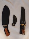 SET  3 knives - Kukri Machete Knife   Bowie Knife and Folding Karambit
