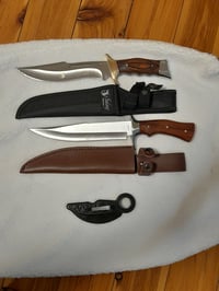 Image 2 of SET  3 knives - 2  Bowie Knives and Folding Karambit