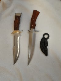 Image 4 of SET  3 knives - 2  Bowie Knives and Folding Karambit