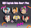 HQ Captain Holo-Heart Pins
