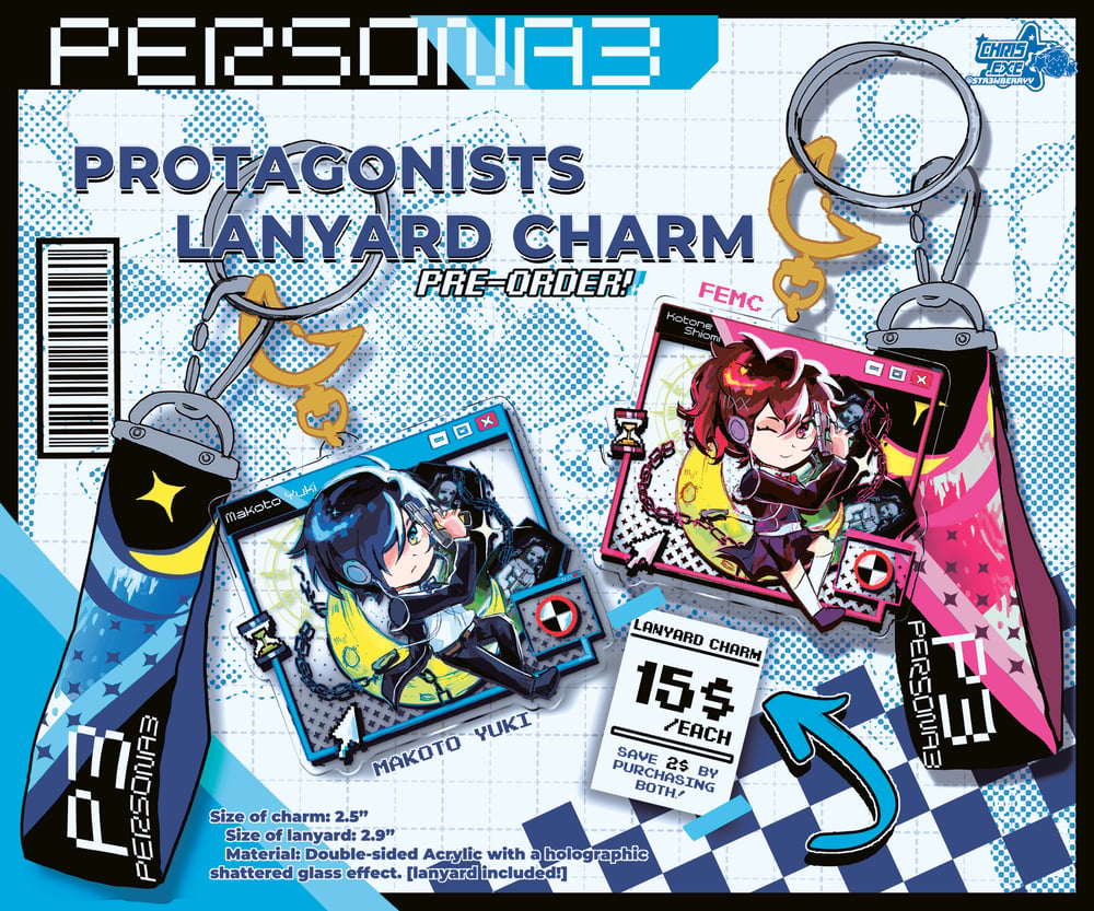 Image of [Persona 3] Protagonists Lanyard Charm (PRE-ORDER)