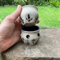 Image 2 of Small carved deep blue cups