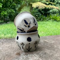 Image 1 of Small carved deep blue cups