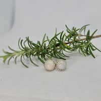 Image 2 of Sterling Silver Moonstone Studs - (SJ020)