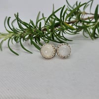 Image 1 of Sterling Silver Moonstone Studs - (SJ020)
