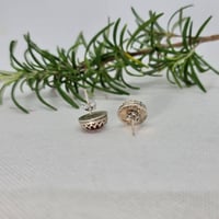 Image 4 of Sterling Silver Moonstone Studs - (SJ020)