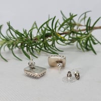 Image 3 of Sterling Silver Labradorite Studs - (SJ018)
