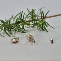 Image 3 of Sterling Silver Lapis Lazuli Studs - (SJ019)