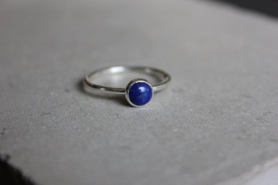 Image of Sterling Silver Lapis Ring size 8
