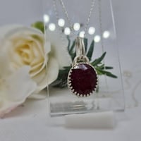 Image 3 of Silver and Ruby Pendant - (SJ024)