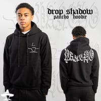 Drop Shadow Pancho Hoodie x Black