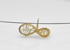 Gold eternity art necklace, Wire sculpture mobius infinity pendant, Perpetual shape math gift