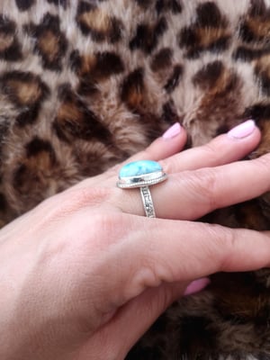 Image of Bague larimar - taille 58 - ref. Soejfk