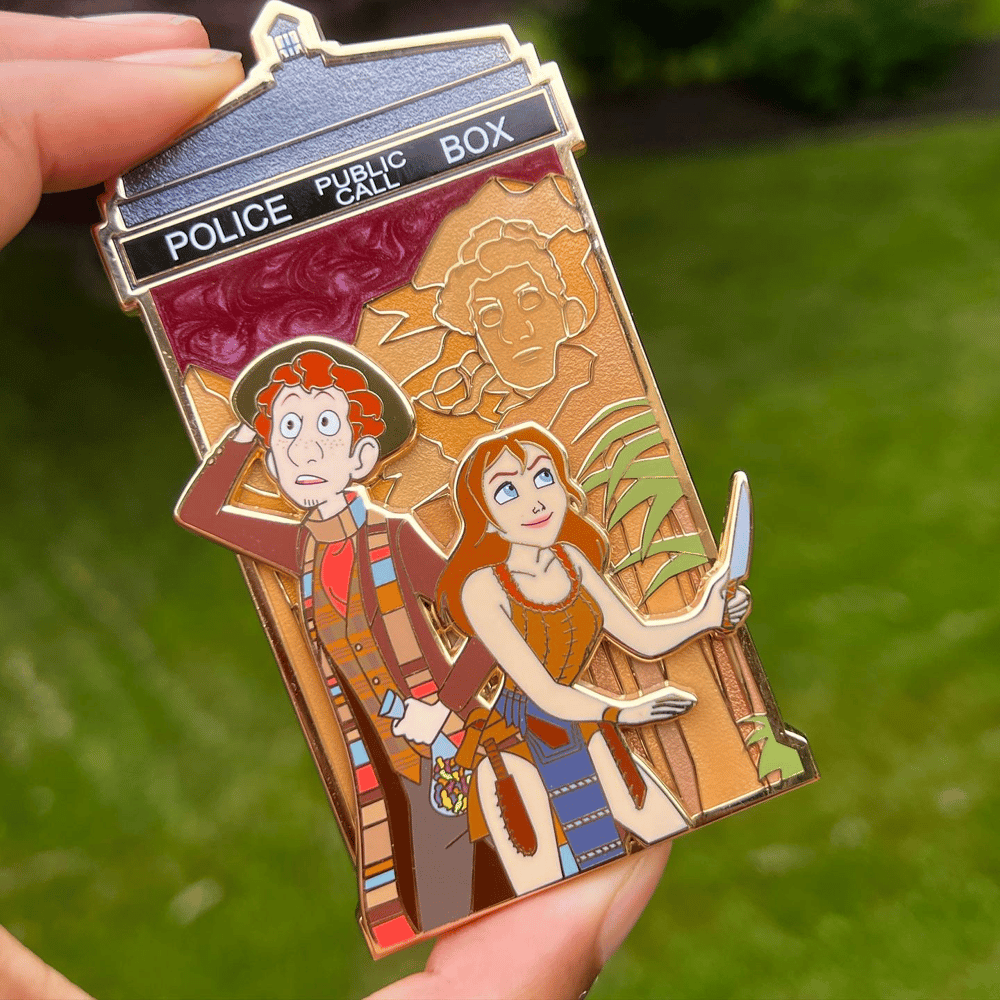 Image of 60th anniversary sale Classic Who: The Face of Evil Enamel pin