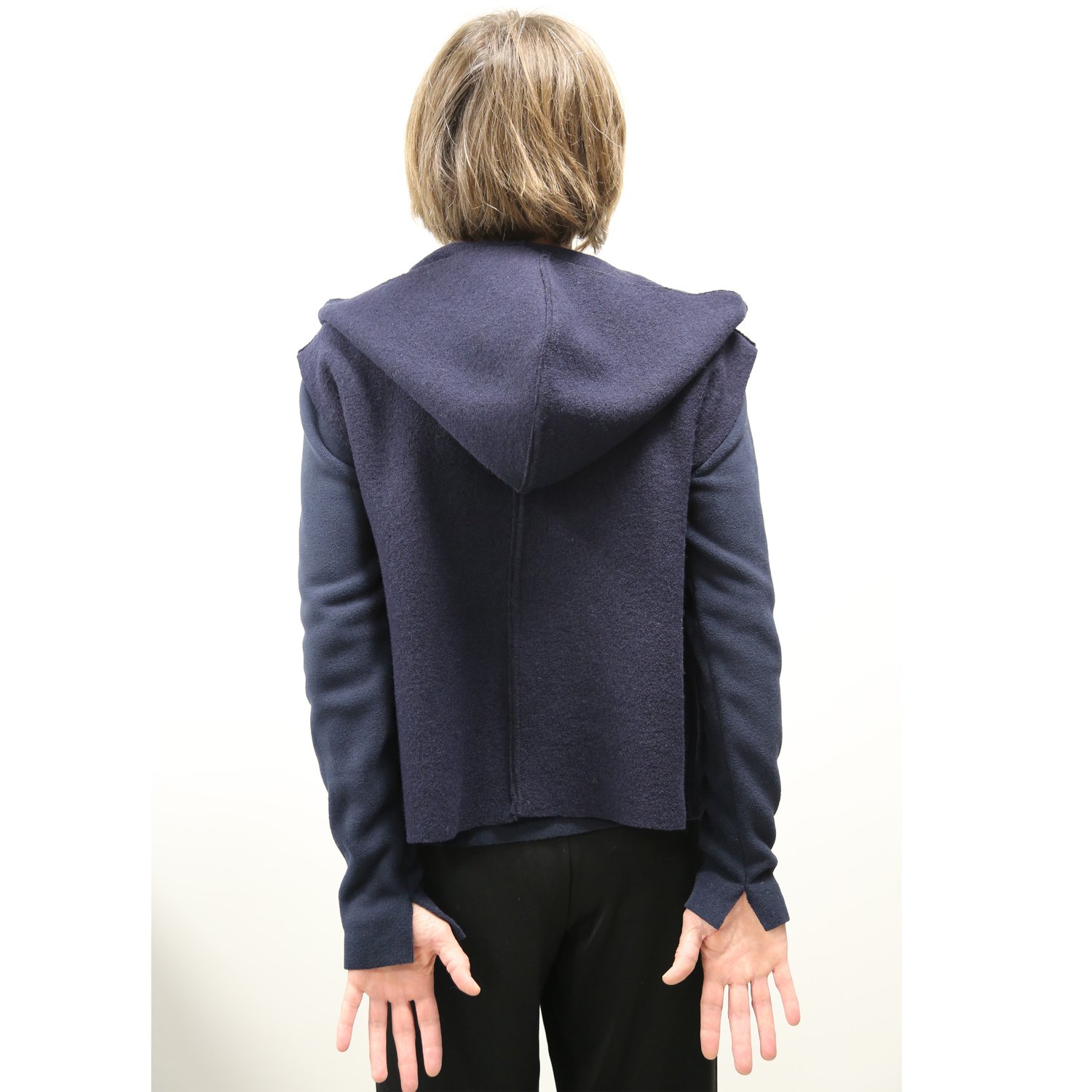 Image of HOODED BOILED WOOL VEST