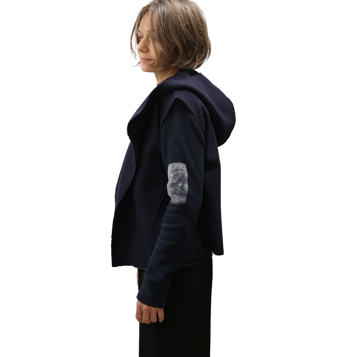 Image of HOODED BOILED WOOL VEST