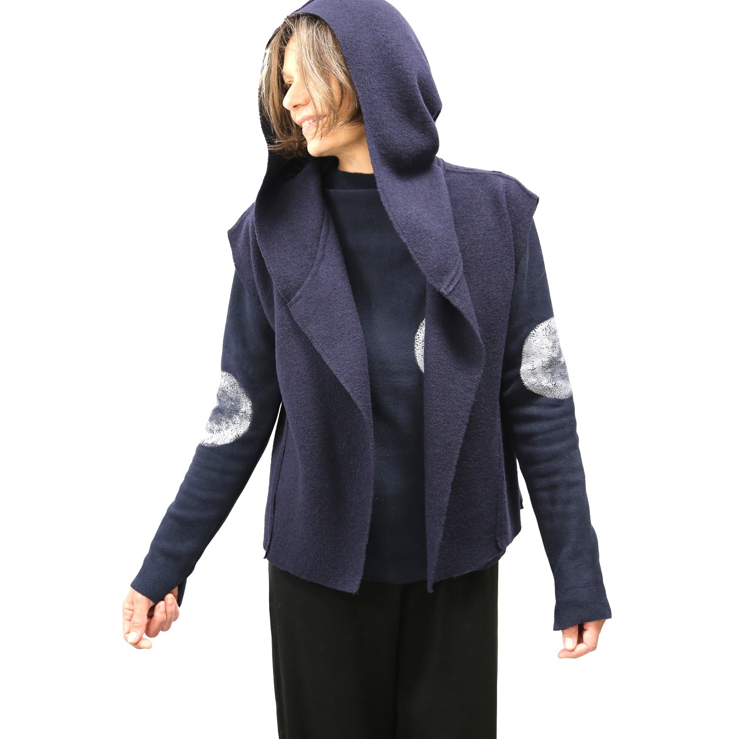 Image of HOODED BOILED WOOL VEST