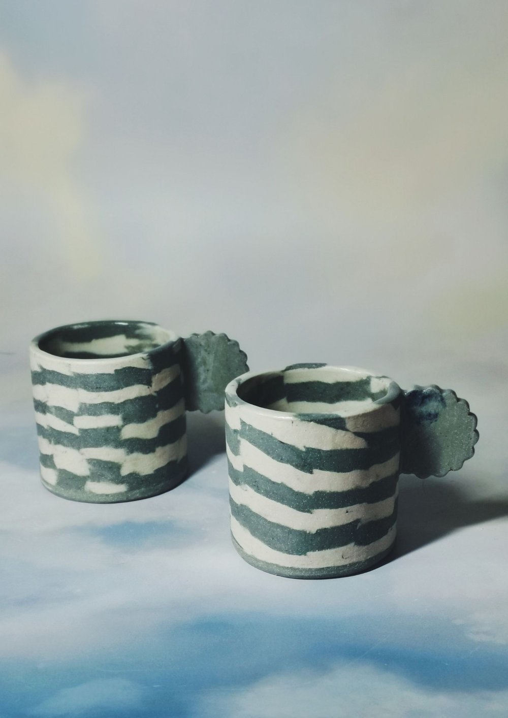 Image of Green Nerikomi Espresso Mugs 