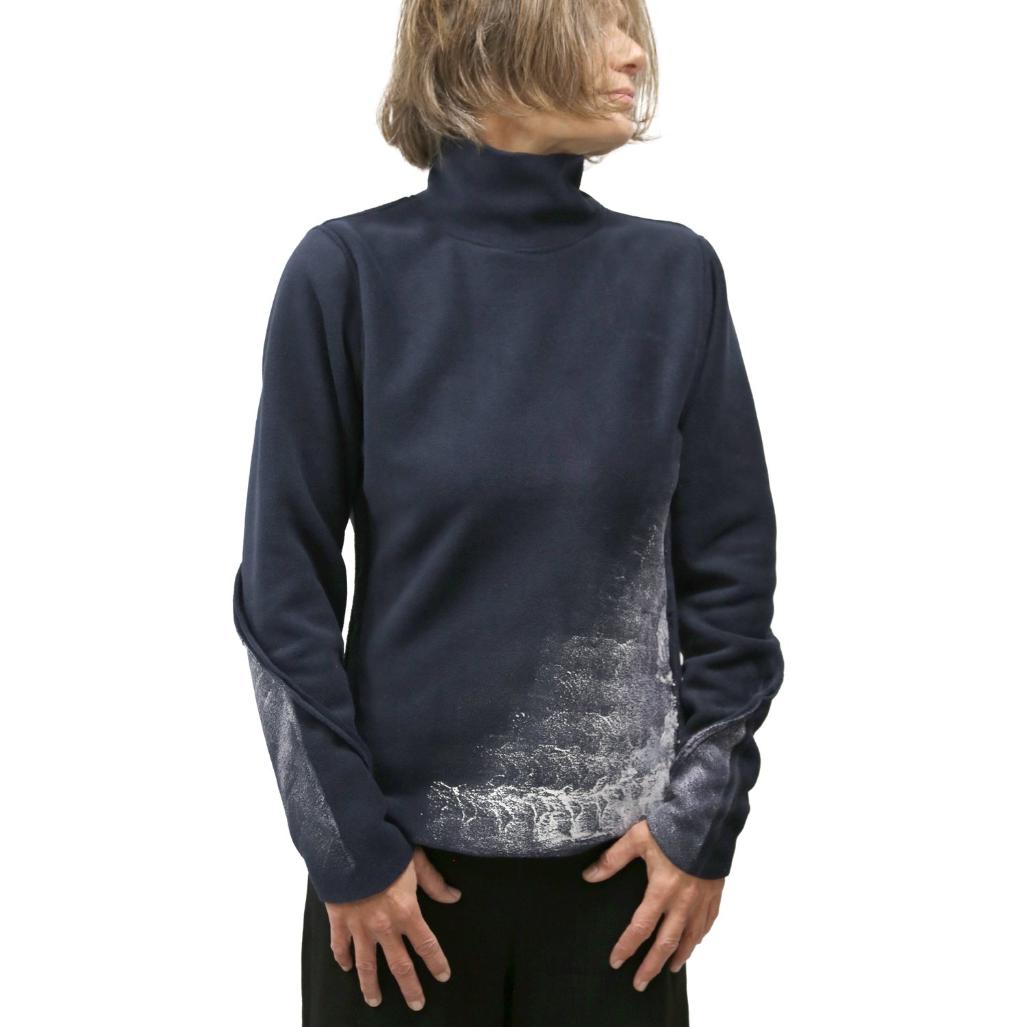 Image of HAND PAINTED ECO FLEECE SWEATER WITH DEGRADED PAINT