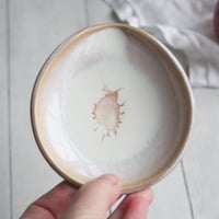 Image 5 of Medium Spoon Rest, White and Ocher Ceramic Spoon Holder for Your Coffee or Tea Spoon, Made in USA