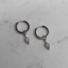Diamond Charm Hoops - 14k