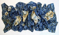Image 1 of Circle in a Square - Indigo and Rust Silk Scarf