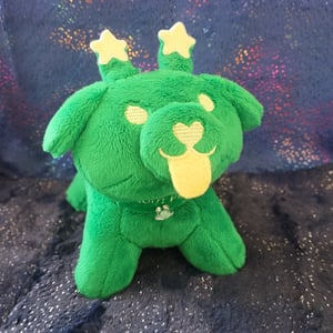 Green Alien Star Puppy Plush 