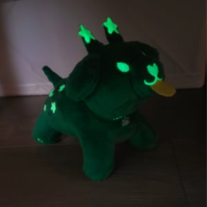 Green Alien Star Puppy Plush 