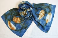 Image 2 of Vesica Piscis - Indigo and Rust silk scarf