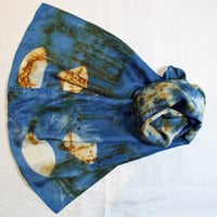 Image 1 of Vesica Piscis - Indigo and Rust silk scarf