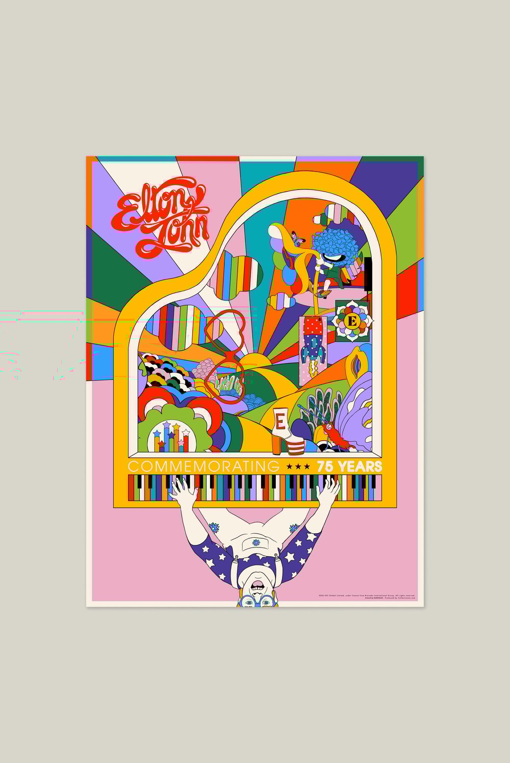 Elton John - 75 Years Commemorative Print