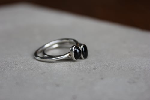 Image of Black Onyx Oval Ring Size 5 and 6