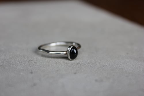 Image of Black Onyx Oval Ring Size 5 and 6