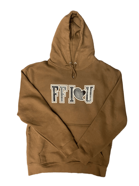 Image of FFI❤️U Brown/Black/White Hoodie